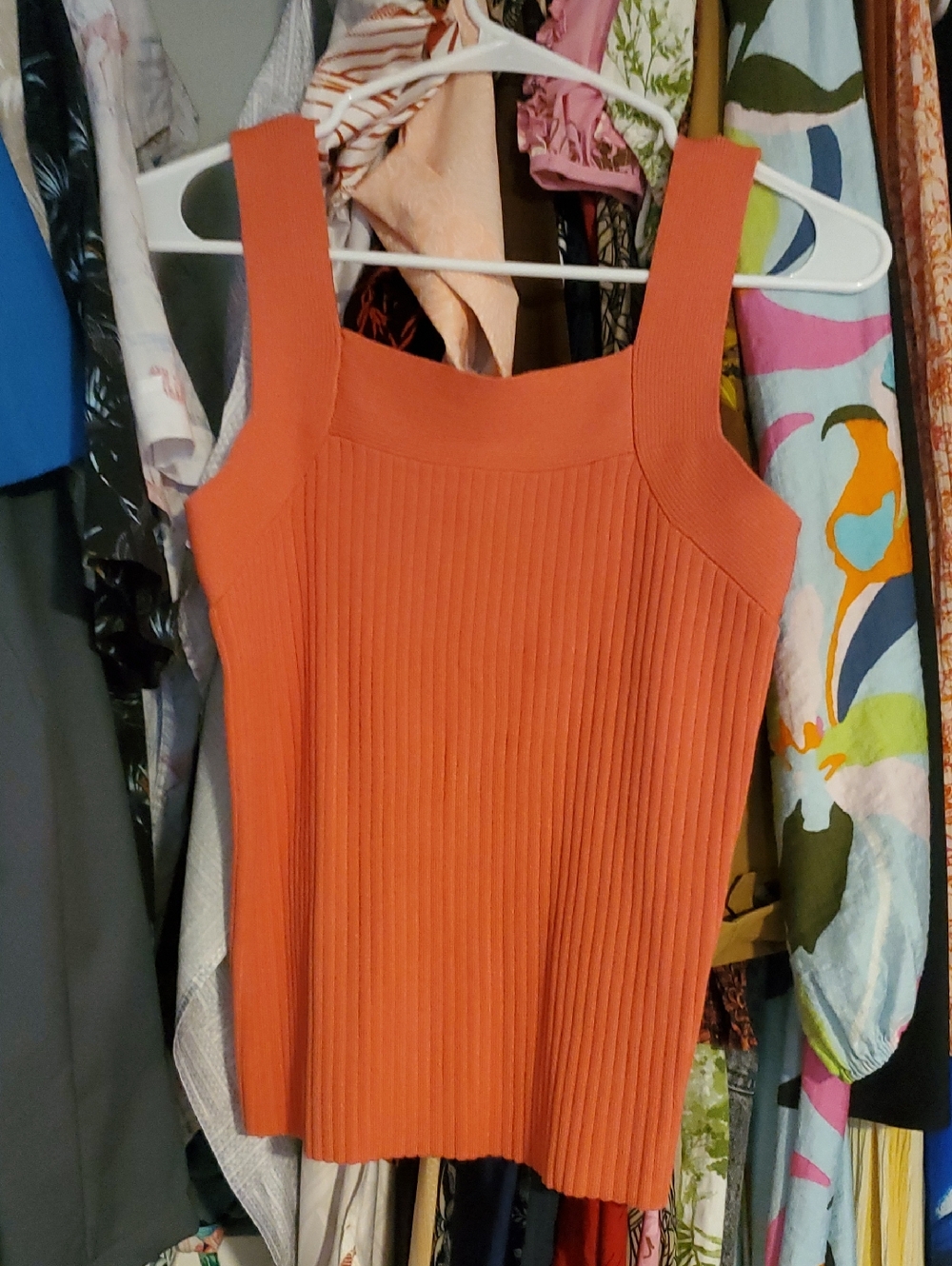 Ann Taylor Ribbed Square-Neck Tank Top